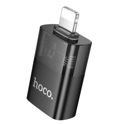Перехідник OTG USB 3.0 AF to Lightning Black HOCO (6942007647151)