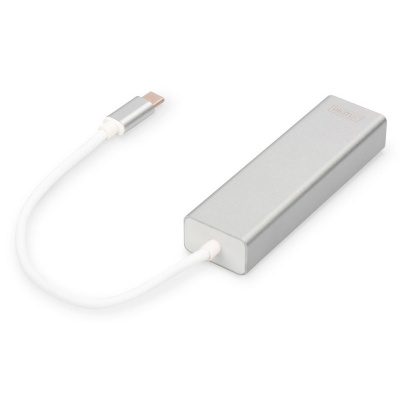 Концентратор Digitus USB-C - USB 3.0 3 Port Hub + Gigabit Ethernet (DA-70255)