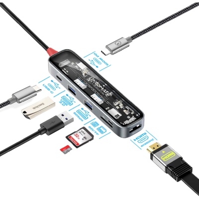 Концентратор Promate USB-C 7-in-1 Promate transhub-lite (transhub-lite)