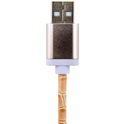 Дата кабель LogicPower USB 2.0 -> micro USB 1м W (кожа) белый /Retail (5132)