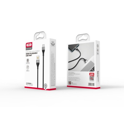 Дата кабель USB 2.0 AM to USB-C 1.0m 2.1A double-side grey XO (NB188-TC-1-GR)