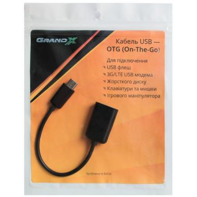 Переходник OTG USB 2.0 AF to Micro 5P 0.1m Grand-X (GXOTG2)