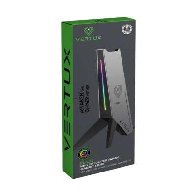 Концентратор Vertux USB 2.0 to 2xUSB 2.0 + AUX 3.5mm + stand black (zulu.black)