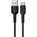 Дата кабель USB 2.0 AM to USB-C 1.0m 2A PVC BX16 black BOROFONE (6957531099475)