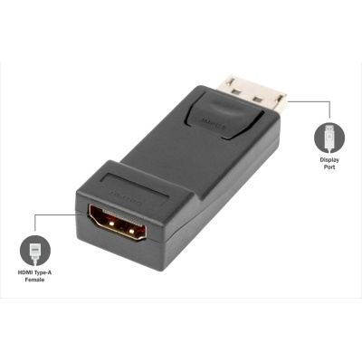 Перехідник DisplayPort M to HDMI F V1.1 Full HD Digitus (AK-340602-000-S)