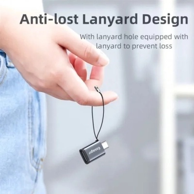 Перехідник OTG USB 3.0 AF to USB-C M gray Essager (EZJAC-SRA0G)