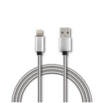 Дата кабель USB 2.0 AM to Lightning 1m stainless steel silver Vinga (VCPDCLSSJ1S)