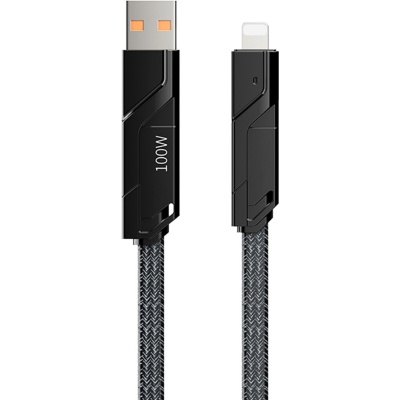 Дата кабель USB 2.0 AM/USB-C to Lightning + Type-C 1.5m PD-B96th Black Proda (PD-B96th-BK)