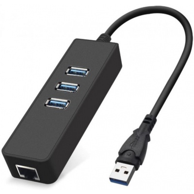 Концентратор Dynamode USB 3.0 Type-A - RJ45 Gigabit Lan, 3*USB 3.0 (USB3.0-Type-A-RJ45-HUB3)