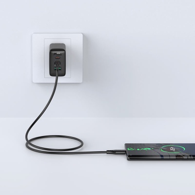 Дата кабель USB-C to USB-C 1.2m 3A TPE C3-03 Black Acefast (6974316280842)