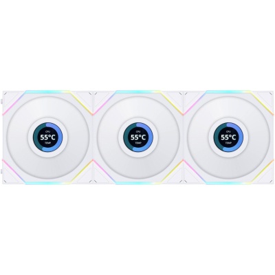 Кулер до корпусу Lian Li Reverse TL LCD 120-3, White (G99.12RTLLCD3W.00)