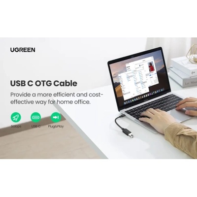 Перехідник OTG USB 3.0 AF to USB-C US154 black UGREEN (30701)