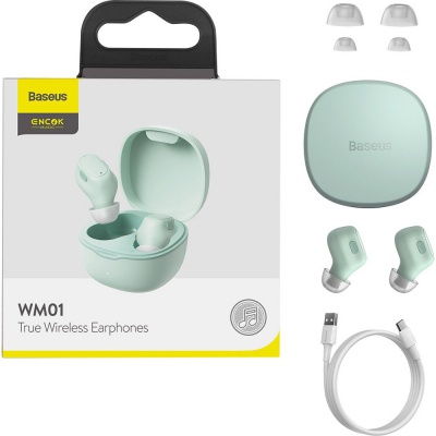 Наушники Baseus Encok TWS WM01 Green (NGWM01-06)
