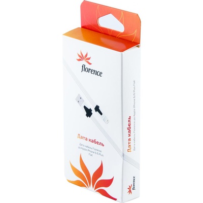 Дата кабель Florence iPhone 6/6P flat (DC10F-IPH6)