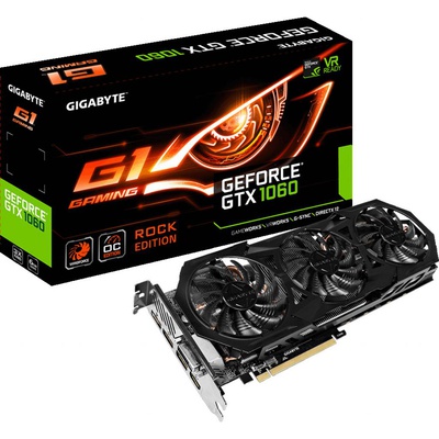 Видеокарта GIGABYTE GeForce GTX1060 6144Mb G1 ROCK (GV-N1060G1 ROCK-6GD)