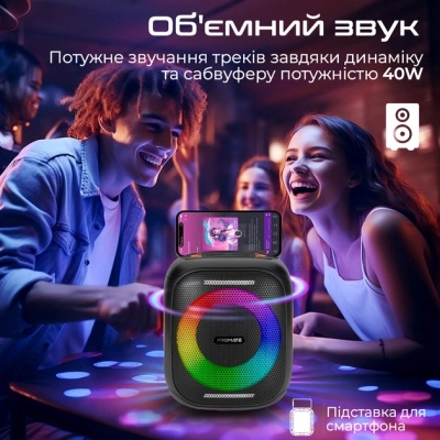 Акустична система Promate Strike-40 40W Black (strike-40)