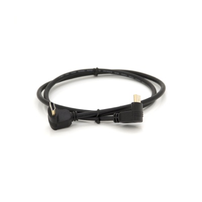 Кабель мультимедійний HDMI M to HDMI M 1.0m V1.4 90° corner black Merlion (YT-HDMI-1.0m/90°-90°)
