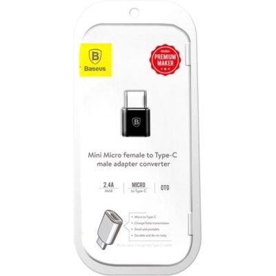 Перехідник Micro USB F To USB-C M Adapter Black Baseus (CAMOTG-01)