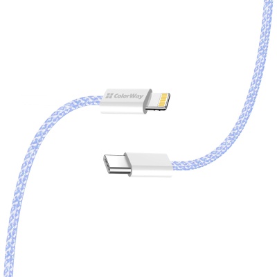 Дата кабель USB-C to Lightning 1.0m 27W purple ColorWay (CW-CBPDCL061-PU)