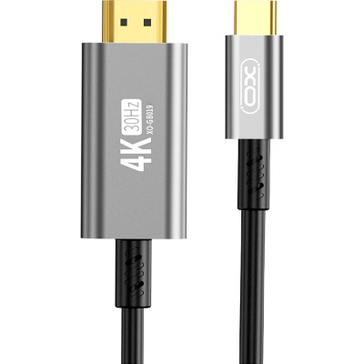 Кабель мультимедійний USB-C to HDMI 1.8m GB019-CHDMI XO (GB019-CHDMI.tranish)