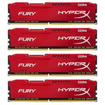 Модуль памяти для компьютера DDR4 32GB (4x8GB) 2666 MHz HyperX FURY Red Kingston (HX426C16FR2K4/32)