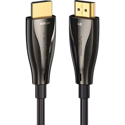 Кабель мультимедійний HDMI to HDMI 50.0m V2.0 Optical 4K 60Hz 18Gbps Dolby 7.1 PVC Black Zinc Alloy Vention (ALABX)