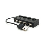 Концентратор Voltronic USB 2.0 to 4xUSB with LED buttons black (YT-H4L-B)