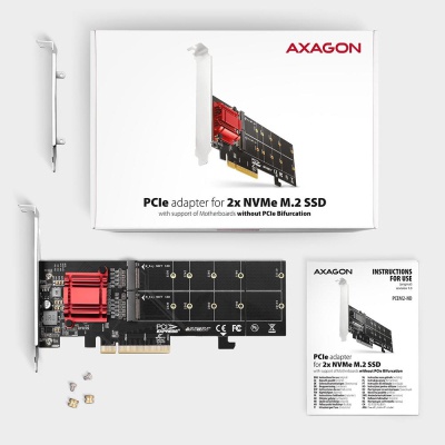 Контролер AXAGON PCIe to 2xNVMe M.2 controller (PCEM2-ND)