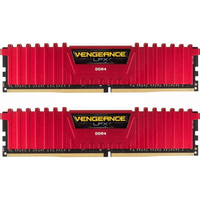 Модуль памяти для компьютера DDR4 8GB (2x4GB) 2400 MHz LPX Red CORSAIR (CMK8GX4M2A2400C16R)
