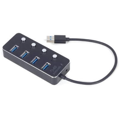 Концентратор Gembird USB 3.0 4 ports switch black (UHB-U3P4P-01)