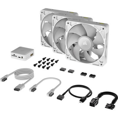 Кулер до корпусу Corsair iCUE Link RX120 RGB PWM White Triple Pack (CO-9051022-WW)