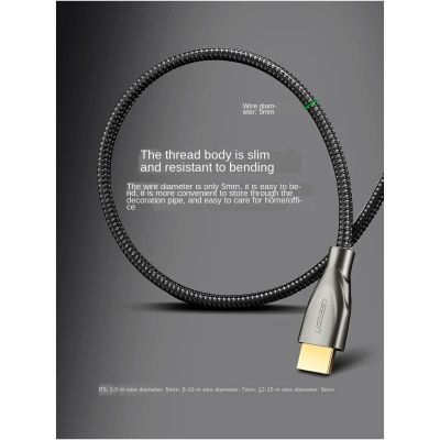 Кабель мультимедійний HDMI to HDMI 1.0m HD131 Gray Ugreen (UGR-50106)