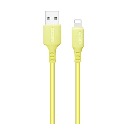 Дата кабель USB 2.0 AM to Lightning 1.0m soft silicone yellow ColorWay (CW-CBUL043-Y)