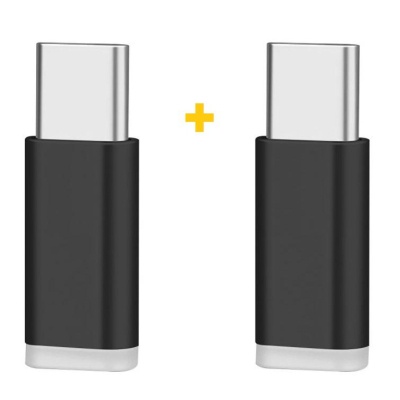 Перехідник Micro 5P F to USB-C M 2PCS black XoKo (XK-AC010-BK2)