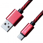 Дата кабель Grand-X USB - Type C, Cu, 1.5A, Red/Black, 1m (FC05RB)