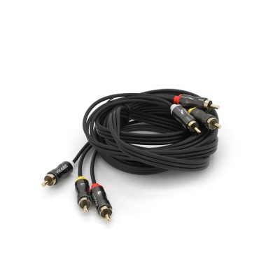 Кабель мультимедійний 3xRCA M to 3xRCA M 3.0m black VEGGIEG (YT-AV303)