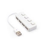 Концентратор Voltronic USB 2.0 to 4xUSB with LED buttons white (YT-H4L-W)