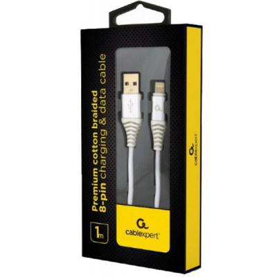 Дата кабель USB 2.0 AM to Lightning 1.0m Cablexpert (CC-USB2B-AMLM-1M-BW2)