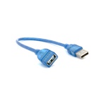 Дата кабель USB 2.0 AM/AF 0.3m blue transparent Voltronic (YT-AM/AF-0,3TBL)