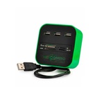 Концентратор Voltronic USB 2.0 to 3xUSB 2.0 + SD/MMC/TF/M2 green/black (CUB3-GB)