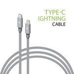 Дата кабель USB-C to Lightning 1.0m CBGNYTL1 30W Grey Intaleo (1283126559587)