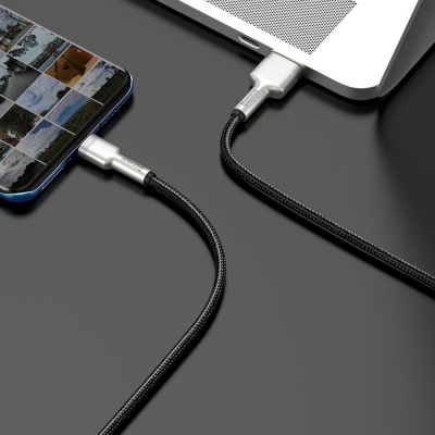 Дата кабель USB 2.0 AM to USB-C 1.0m Cafule Metal 66W black Baseus (CAKF000101)