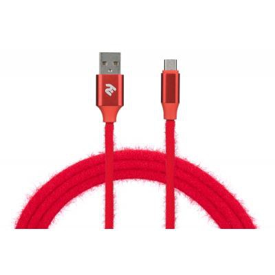 Дата кабель USB 2.0 AM to Micro 5P 1.0m Fur red 2E (2E-CCMTAC-RED)