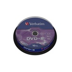 Диск DVD Verbatim 4.7Gb 16X CakeBox 10шт Silver (43498)