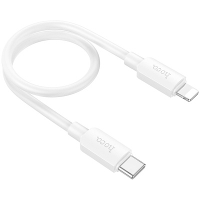 Дата кабель USB-C to Lightning 0.25m Hyper PD X96 white HOCO (6942007609371)