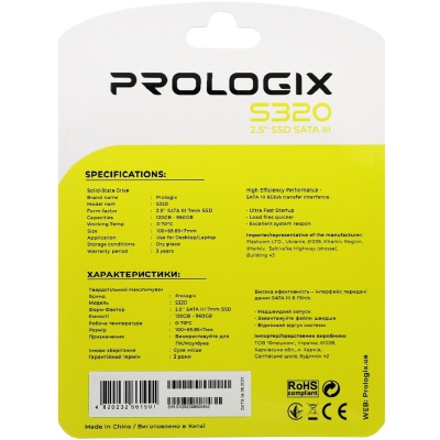 Накопичувач SSD 2.5' 240GB Prologix (PRO240GS320)