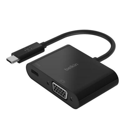 Переходник USB-C - VGA 60W PD, black Belkin (AVC001BTBK)