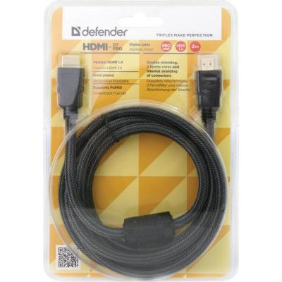 Кабель мультимедийный HDMI to HDMI 2.0m HDMI-07PRO v1.4 Defender (87342)