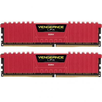 Модуль памяти для компьютера DDR4 16GB (2x8GB) 3000 MHz Vengeance LPX Red CORSAIR (CMK16GX4M2B3000C15R)