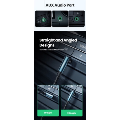 Кабель мультимедійний 3.5mm M to 3.5mm M 1.0m 90° corner AV112 blue UGREEN (60179)